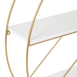 Delmar 5 in. x 26 in. x 21 in. White/Gold Metal Floating Decorative Wall Shelf Without Brackets by Kate and Laurel 9 Delmar 5 in. x 26 in. x 21 in. White/Gold Metal Floating Decorative Wall Shelf Without Brackets by Kate and Laurel -Kate and Laurel Shop white gold kate and laurel decorative shelving 219577 e1 1000