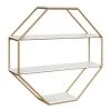Lintz 6 in. x 24 in. x 24 in. White/Gold MDF Floating Decorative Wall Shelf Without Brackets by Kate and Laurel