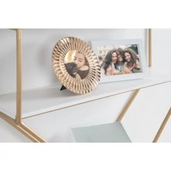 Lintz 6 in. x 24 in. x 24 in. White/Gold MDF Floating Decorative Wall Shelf Without Brackets by Kate and Laurel -Kate and Laurel Shop white gold kate and laurel decorative shelving 219663 76 1000