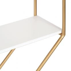 Lintz 6 in. x 24 in. x 24 in. White/Gold MDF Floating Decorative Wall Shelf Without Brackets by Kate and Laurel -Kate and Laurel Shop white gold kate and laurel decorative shelving 219663 77 1000