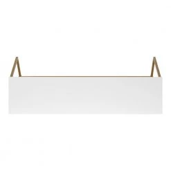 Brost 8 in. x 21 in. x 11 in. White/Gold Metal Floating Decorative Wall Shelf Without Brackets by Kate and Laurel -Kate and Laurel Shop white gold kate and laurel decorative shelving 219775 fa 1000