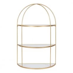 Freade 32.00 in. x 21.25 in. x 32.00 in. White Metal Floating Decorative Wall Shelf Without Brackets by Kate and Laurel -Kate and Laurel Shop white gold kate and laurel decorative shelving 220835 4f 1000