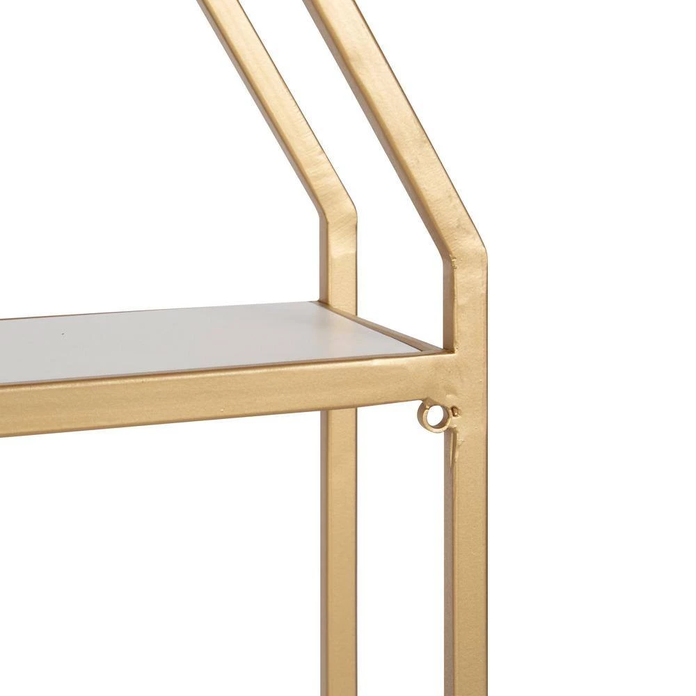 Adela 41.00 in. x 18.25 in. x 41.00 in. White MDF Floating Decorative Wall Shelf Without Brackets by Kate and Laurel 4 Adela 41.00 in. x 18.25 in. x 41.00 in. White MDF Floating Decorative Wall Shelf Without Brackets by Kate and Laurel - Image 2