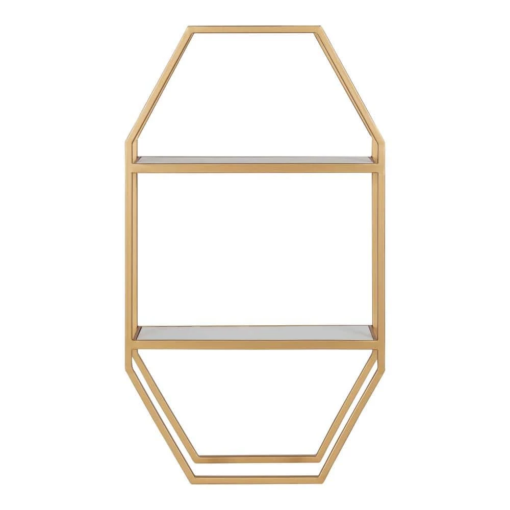 Adela 28.00 in. x 16.00 in. x 28.00 in. White MDF Floating Decorative Wall Shelf without Brackets by Kate and Laurel 7 Adela 28.00 in. x 16.00 in. x 28.00 in. White MDF Floating Decorative Wall Shelf without Brackets by Kate and Laurel - Image 5