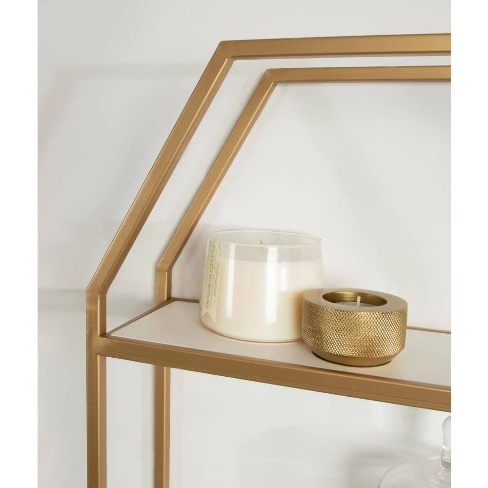 Adela 28.00 in. x 16.00 in. x 28.00 in. White MDF Floating Decorative Wall Shelf without Brackets by Kate and Laurel 9 Adela 28.00 in. x 16.00 in. x 28.00 in. White MDF Floating Decorative Wall Shelf without Brackets by Kate and Laurel - Image 7