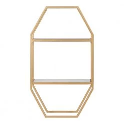 Adela 28.00 in. x 16.00 in. x 28.00 in. White MDF Floating Decorative Wall Shelf without Brackets by Kate and Laurel 11 Adela 28.00 in. x 16.00 in. x 28.00 in. White MDF Floating Decorative Wall Shelf without Brackets by Kate and Laurel -Kate and Laurel Shop white gold kate and laurel decorative shelving 221122 77 1000