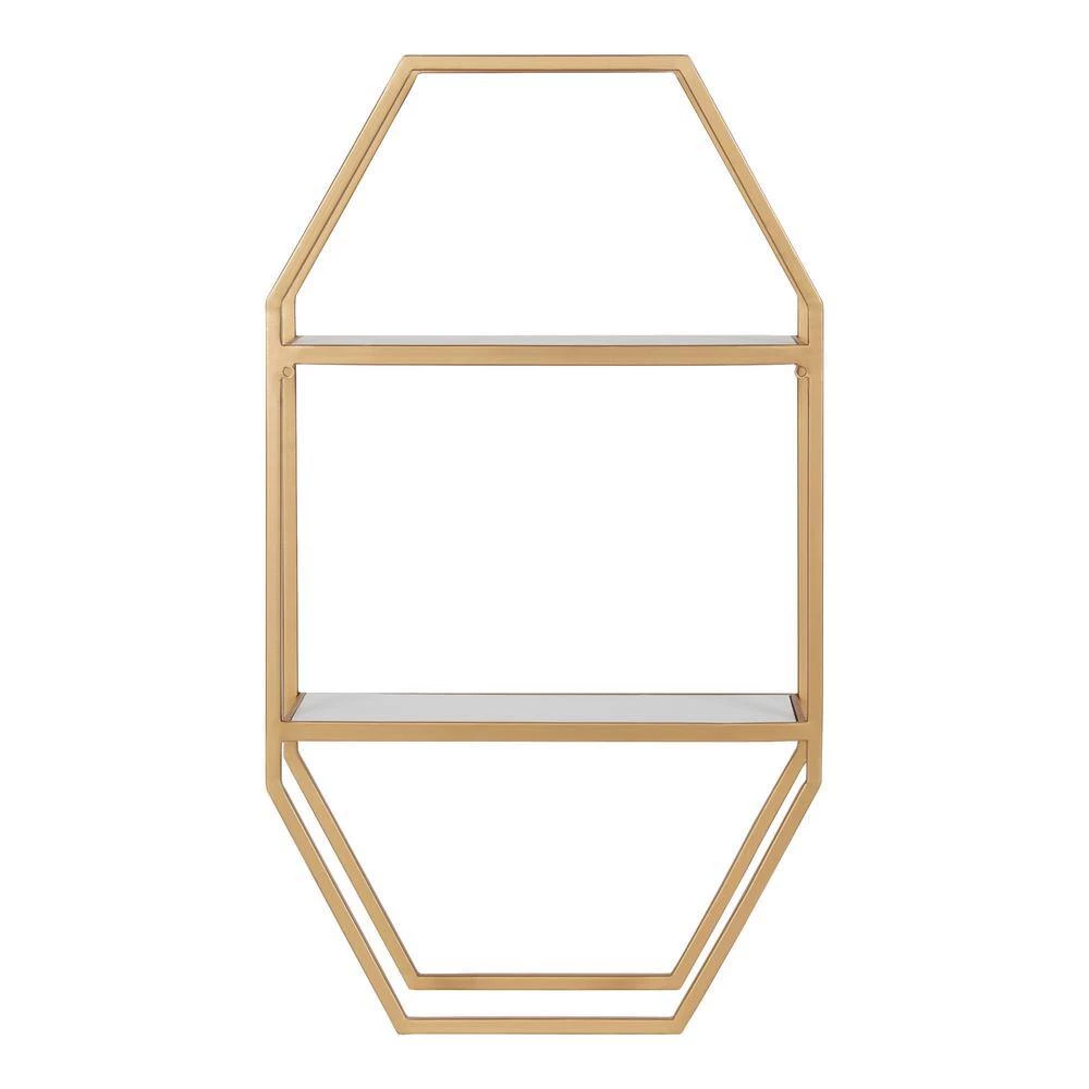 Adela 28.00 in. x 16.00 in. x 28.00 in. White MDF Floating Decorative Wall Shelf without Brackets by Kate and Laurel 5 Adela 28.00 in. x 16.00 in. x 28.00 in. White MDF Floating Decorative Wall Shelf without Brackets by Kate and Laurel - Image 3