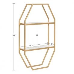 Adela 28.00 in. x 16.00 in. x 28.00 in. White MDF Floating Decorative Wall Shelf without Brackets by Kate and Laurel 12 Adela 28.00 in. x 16.00 in. x 28.00 in. White MDF Floating Decorative Wall Shelf without Brackets by Kate and Laurel -Kate and Laurel Shop white gold kate and laurel decorative shelving 221122 c3 1000