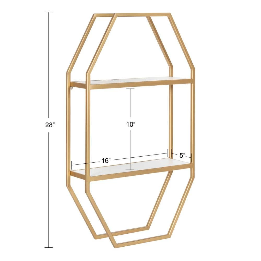 Adela 28.00 in. x 16.00 in. x 28.00 in. White MDF Floating Decorative Wall Shelf without Brackets by Kate and Laurel 6 Adela 28.00 in. x 16.00 in. x 28.00 in. White MDF Floating Decorative Wall Shelf without Brackets by Kate and Laurel - Image 4