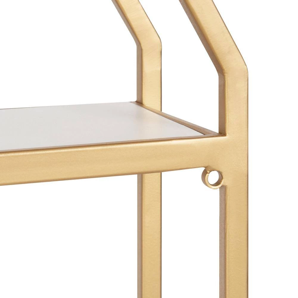 Adela 28.00 in. x 16.00 in. x 28.00 in. White MDF Floating Decorative Wall Shelf without Brackets by Kate and Laurel 8 Adela 28.00 in. x 16.00 in. x 28.00 in. White MDF Floating Decorative Wall Shelf without Brackets by Kate and Laurel - Image 6