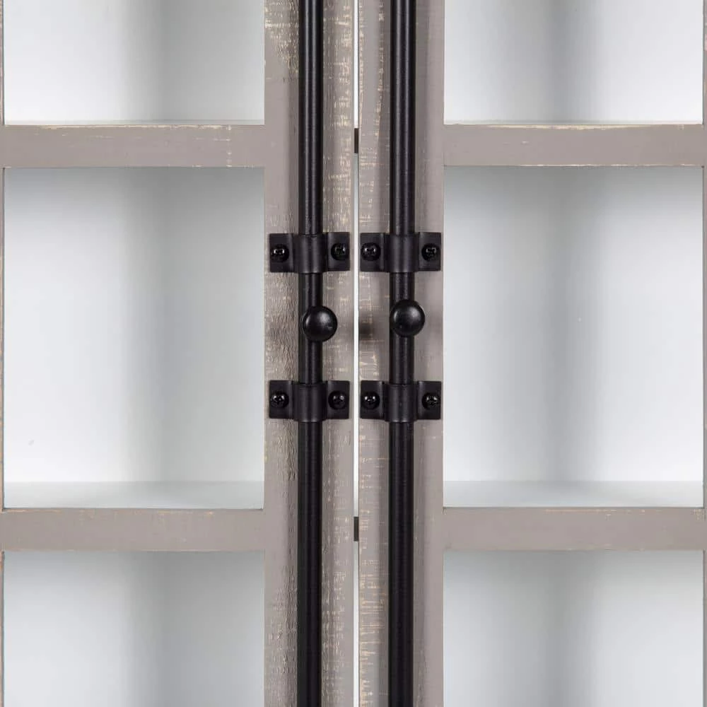 Hutchins 7 in. x 30 in. x 28 in. White/Gray Wood Floating Decorative Cubby Wall Shelf With Brackets by Kate and Laurel 5 Hutchins 7 in. x 30 in. x 28 in. White/Gray Wood Floating Decorative Cubby Wall Shelf With Brackets by Kate and Laurel - Image 3