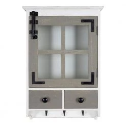 Hutchins 6 in. x 15 in. x 23 in. White/Gray Wood Decorative Cubby Wall Shelf with Hooks by Kate and Laurel -Kate and Laurel Shop white gray kate and laurel decorative shelving 216873 c3 1000