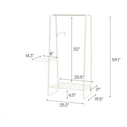 White Metal Clothes Rack 35.24 in. W x 596 in. H by IRIS -Kate and Laurel Shop white iris clothes racks 586004 fa 1000