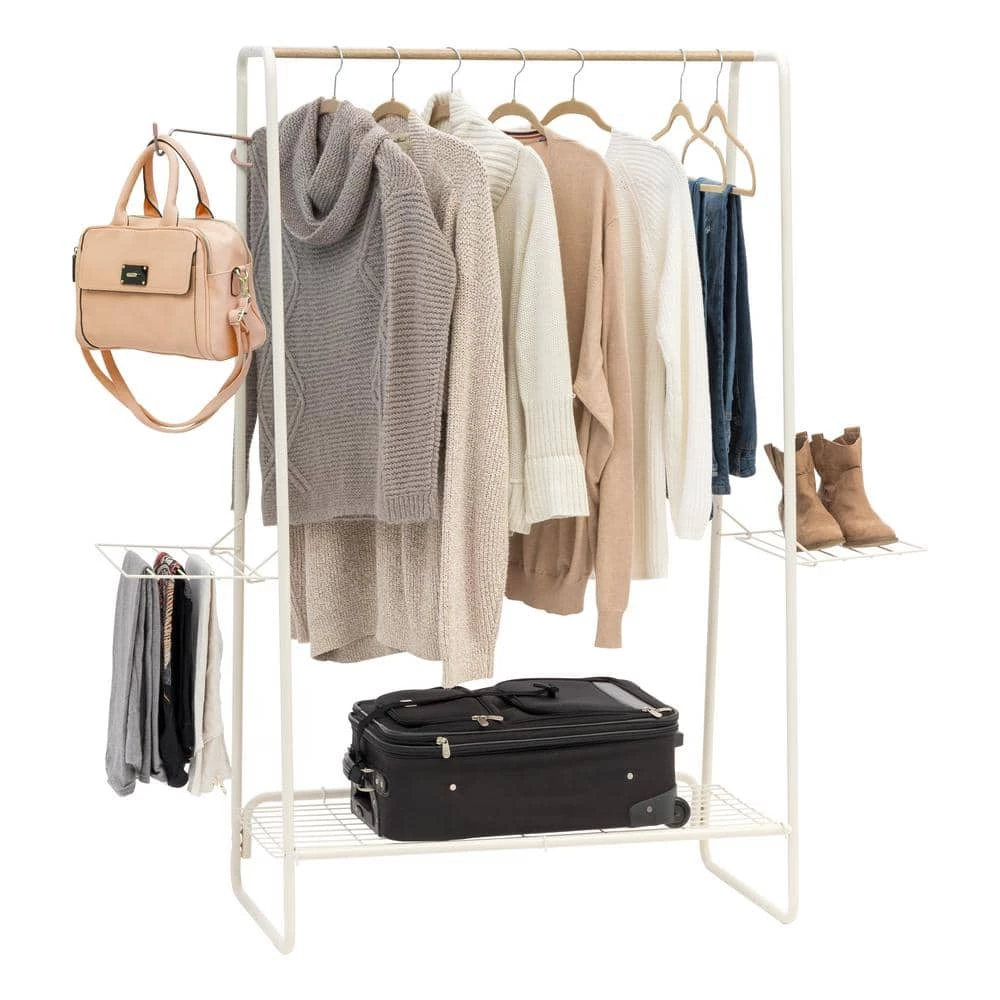 White Metal Clothes Rack 54.92 in. W x 596 in. H by IRIS 4 White Metal Clothes Rack 54.92 in. W x 596 in. H by IRIS - Image 2