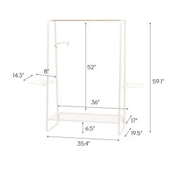 White Metal Clothes Rack 54.92 in. W x 596 in. H by IRIS 19 White Metal Clothes Rack 54.92 in. W x 596 in. H by IRIS -Kate and Laurel Shop white iris clothes racks 586006 76 1000