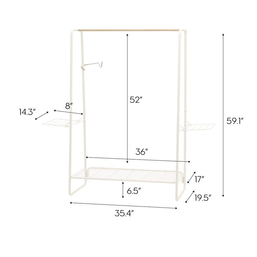 White Metal Clothes Rack 54.92 in. W x 596 in. H by IRIS 11 White Metal Clothes Rack 54.92 in. W x 596 in. H by IRIS - Image 9