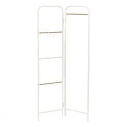 Metal Clothing Rack, Clothes Organizer, Foldable, Metal Garment Rack, White,26.38 in. L x 13.78 in. W x 59.06 in. H by IRIS