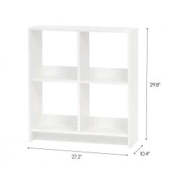 29.8 in. H x 27 in. W x 10 in. D White Heavy-Duty Decorative 4 Cube Organizer by IRIS -Kate and Laurel Shop white iris cube storage organizers 596357 1f 1000