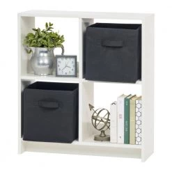 29.8 in. H x 27 in. W x 10 in. D White Heavy-Duty Decorative 4 Cube Organizer by IRIS -Kate and Laurel Shop white iris cube storage organizers 596357 4f 1000
