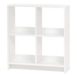 Kate and Laurel Shop 25 29.8 in. H x 27 in. W x 10 in. D White Heavy-Duty Decorative 4 Cube Organizer by IRIS