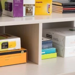 13.39 in. W x 7.87 in. H x 41.97 in. D White 1-Tier Shelving Unit by IRIS -Kate and Laurel Shop white iris freestanding shelving units 595986 1f 1000