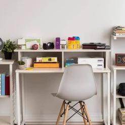 13.39 in. W x 7.87 in. H x 41.97 in. D White 1-Tier Shelving Unit by IRIS -Kate and Laurel Shop white iris freestanding shelving units 595986 4f 1000