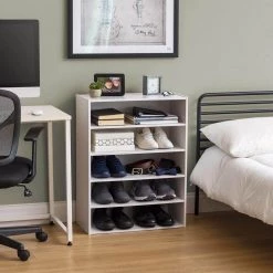 White 5-Tier Multi-Purpose Organizer Shelf (23.14 in. L x 11.63 in. W x 31.51 in. H) by IRIS -Kate and Laurel Shop white iris freestanding shelving units 596984 44 1000