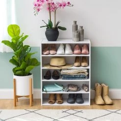 White 5-Tier Multi-Purpose Organizer Shelf (23.14 in. L x 11.63 in. W x 31.51 in. H) by IRIS -Kate and Laurel Shop white iris freestanding shelving units 596984 fa 1000