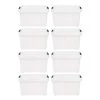 13 Gal. Stack and Pull Storage Box in Natural with Black Sturdy Buckles (8-Pack) by IRIS -Kate and Laurel Shop white iris storage bins 500077 64 1000