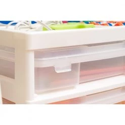 3.9-Gal. Scrapbook Cart in White ( 5-Case) by IRIS -Kate and Laurel Shop white iris storage bins 587684 1f 1000