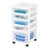 12.05 in. x 26.315 in. White Drawer Storage Cart by IRIS -Kate and Laurel Shop white iris storage drawers 116803 64 1000