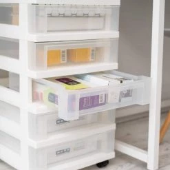 68 Qt. 6-Drawer Cart Storage Bin in White by IRIS 9 68 Qt. 6-Drawer Cart Storage Bin in White by IRIS -Kate and Laurel Shop white iris storage drawers 116845 4f 1000