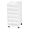 68 Qt. 6-Drawer Cart Storage Bin in White by IRIS