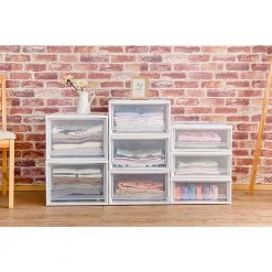 15.75 in. x 7 in. White Shallow Plastic Drawer by IRIS -Kate and Laurel Shop white iris storage drawers 129770 31 1000