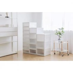 15.75 in. x 7 in. White Shallow Plastic Drawer by IRIS -Kate and Laurel Shop white iris storage drawers 129770 44 1000