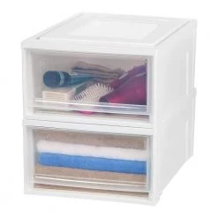 15.75 in. x 9 in. White Medium Box Chest Drawer by IRIS 15 15.75 in. x 9 in. White Medium Box Chest Drawer by IRIS -Kate and Laurel Shop white iris storage drawers 129771 76 1000