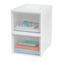 15.75 in. x 11.5 in. White Deep Box Chest Drawer by IRIS 15 15.75 in. x 11.5 in. White Deep Box Chest Drawer by IRIS -Kate and Laurel Shop white iris storage drawers 129772 76 1000