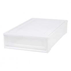 17.38 in. x 5.88 in. White Under Bed Box Chest Drawer by IRIS