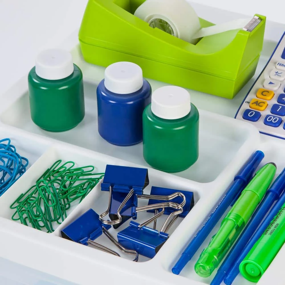 14.25 in. L x 12.05 in. W x 22.25 in. H Medium 4-Drawer Cart with Organizer Top in White and Pearl by IRIS 4 14.25 in. L x 12.05 in. W x 22.25 in. H Medium 4-Drawer Cart with Organizer Top in White and Pearl by IRIS - Image 2