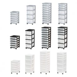 14.25 in. L x 12.05 in. W x 22.25 in. H Medium 4-Drawer Cart with Organizer Top in White and Pearl by IRIS 16 14.25 in. L x 12.05 in. W x 22.25 in. H Medium 4-Drawer Cart with Organizer Top in White and Pearl by IRIS -Kate and Laurel Shop white iris storage drawers 585003 d4 1000