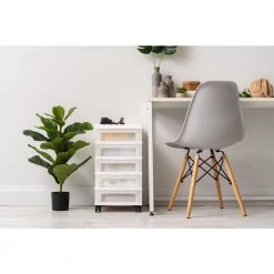 14.25 in. L x 12.05 in. W x 22.25 in. H 5-Drawer Storage Cart with Organizer Top in White and Pearl by IRIS -Kate and Laurel Shop white iris storage drawers 585007 31 1000