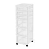 14.25 in. L x 12.05 in. W x 37.75 in. H White and Pearl 6-Drawer Storage Cart with Organizer Top by IRIS