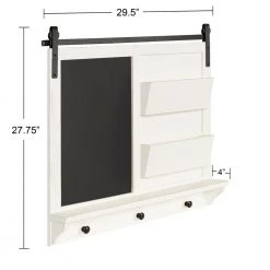 Cates 27.75 in. H x 29.50 in. W Farmhouse Rectangle White Combination Board by Kate and Laurel -Kate and Laurel Shop white kate and laurel boards easels 221640 c3 1000