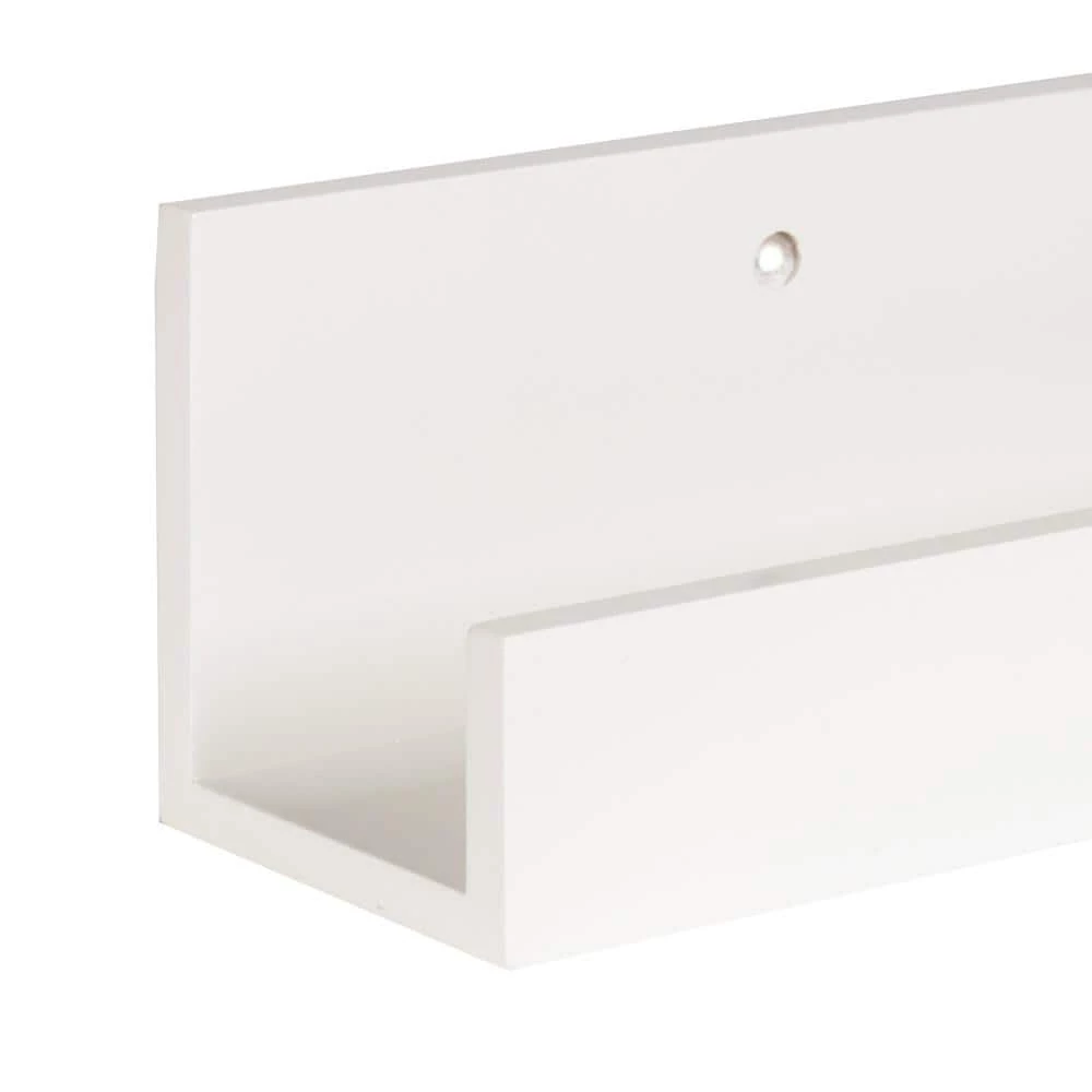 Levie 3 in. x 24 in. x 4 in. White MDF Decorative Wall Shelf by Kate and Laurel 5 Levie 3 in. x 24 in. x 4 in. White MDF Decorative Wall Shelf by Kate and Laurel - Image 3
