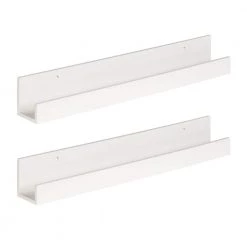 Levie 3 in. x 24 in. x 4 in. White MDF Decorative Wall Shelf by Kate and Laurel