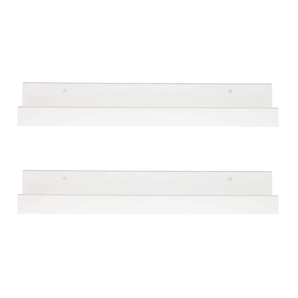 Levie 3 in. x 24 in. x 4 in. White MDF Decorative Wall Shelf by Kate and Laurel 4 Levie 3 in. x 24 in. x 4 in. White MDF Decorative Wall Shelf by Kate and Laurel - Image 2