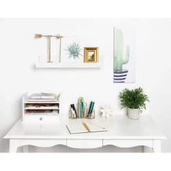 Levie 7 in. x 24 in. x 4 in. White MDF Decorative Wall Shelf by Kate and Laurel 10 Levie 7 in. x 24 in. x 4 in. White MDF Decorative Wall Shelf by Kate and Laurel -Kate and Laurel Shop white kate and laurel decorative shelving 211560 1f 1000