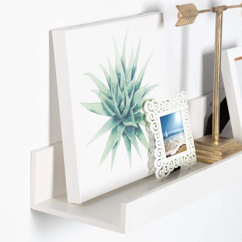 Levie 7 in. x 24 in. x 4 in. White MDF Decorative Wall Shelf by Kate and Laurel 7 Levie 7 in. x 24 in. x 4 in. White MDF Decorative Wall Shelf by Kate and Laurel - Image 5