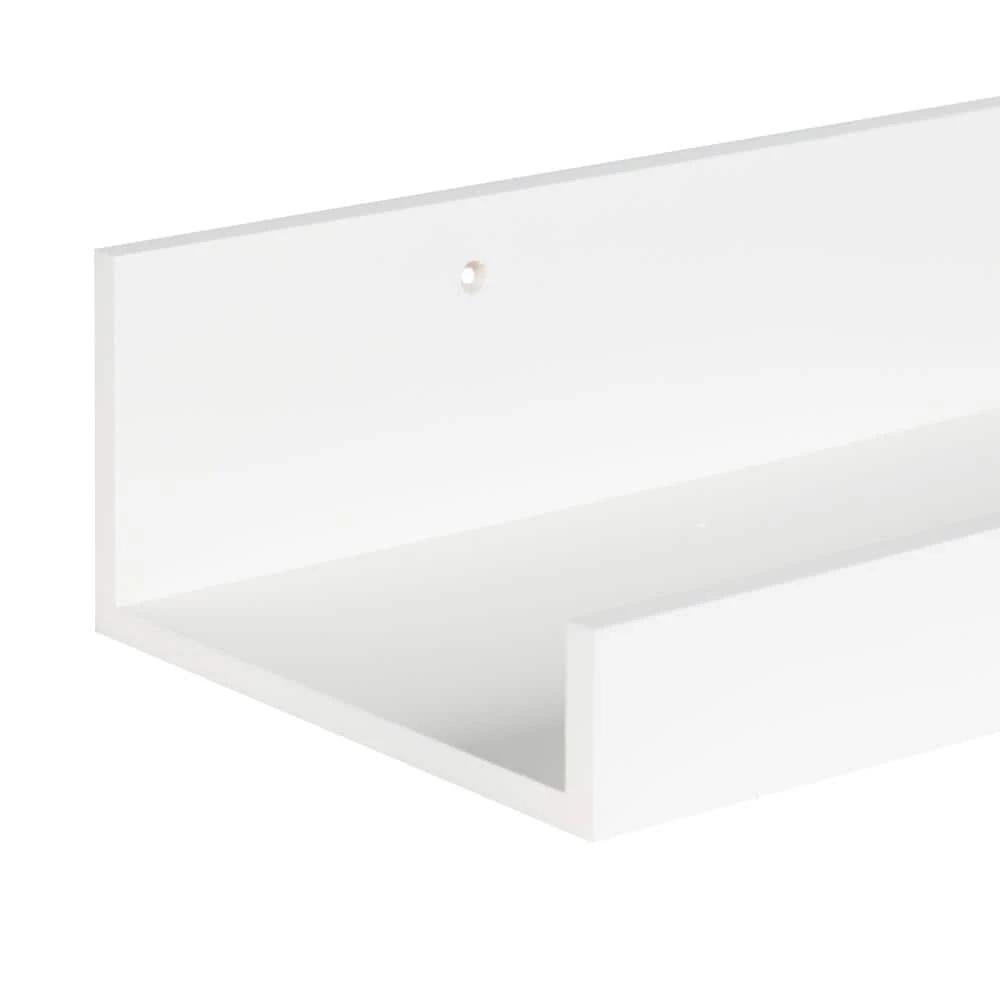 Levie 7 in. x 24 in. x 4 in. White MDF Decorative Wall Shelf by Kate and Laurel 5 Levie 7 in. x 24 in. x 4 in. White MDF Decorative Wall Shelf by Kate and Laurel - Image 3