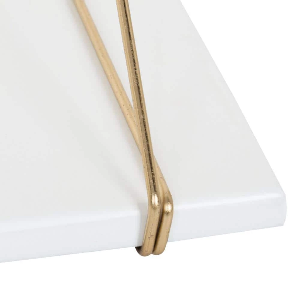 Vista 10 in. x 24 in. x 10 in. White Decorative Wall Shelf by Kate and Laurel 5 Vista 10 in. x 24 in. x 10 in. White Decorative Wall Shelf by Kate and Laurel - Image 3